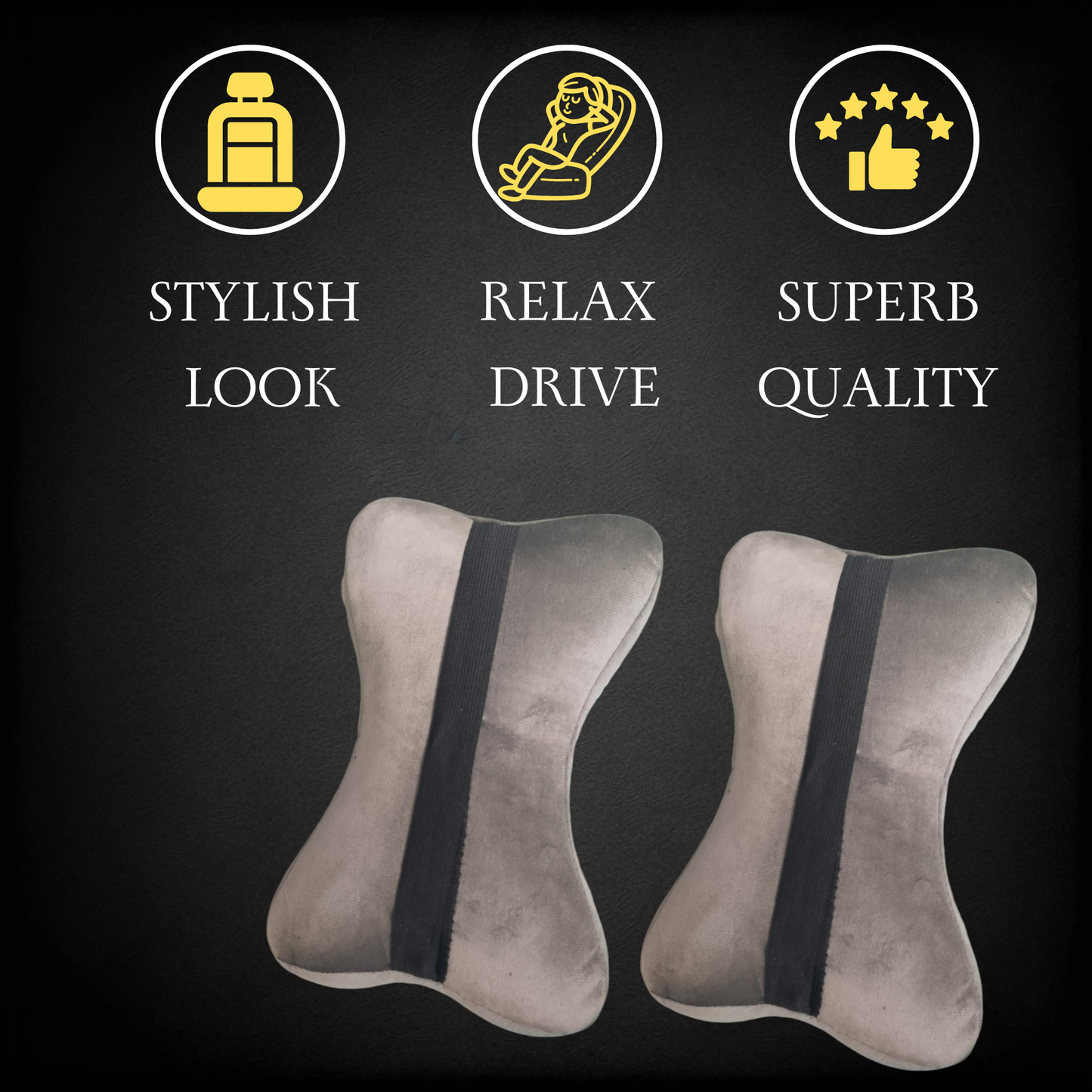 Memory Foam Seat Cushion (Grey – Set of 2)