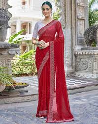 Elegant Red Saree (Traditional Wear)